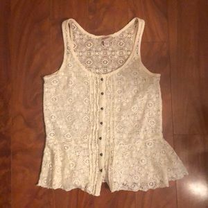 Arizona Jeans Lace Button Tank